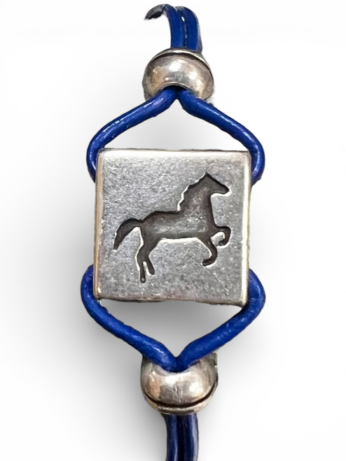 LILO Collections  Bolas Horse Recessed Skinny Blue Bracelet