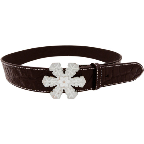 Silver buckle on Moc Croc brown Silver buckle on Moc Croc brown