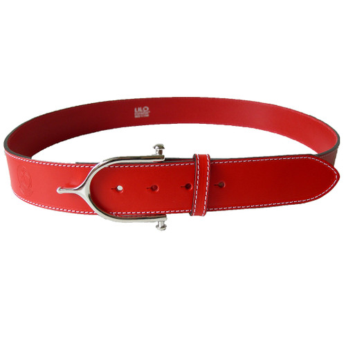 LILO Collections Inglesa Grande buckle in silver on a red strap