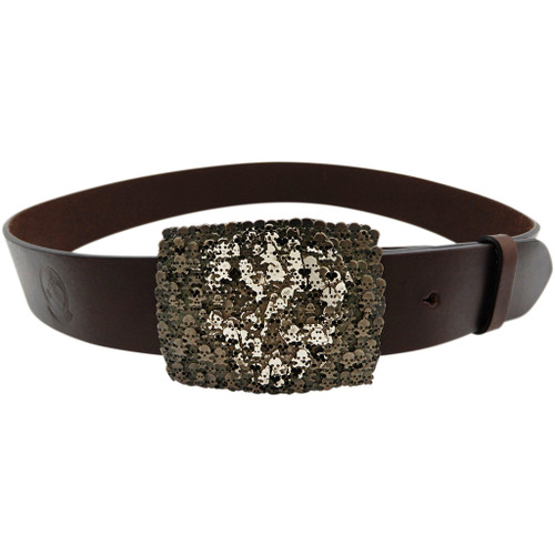 LILO Collections Skulls buckle on Vintage brown strap with matching accent