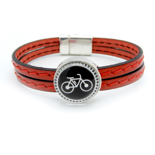 LILO Collections Domo Braclet with Red/Red stitched leather