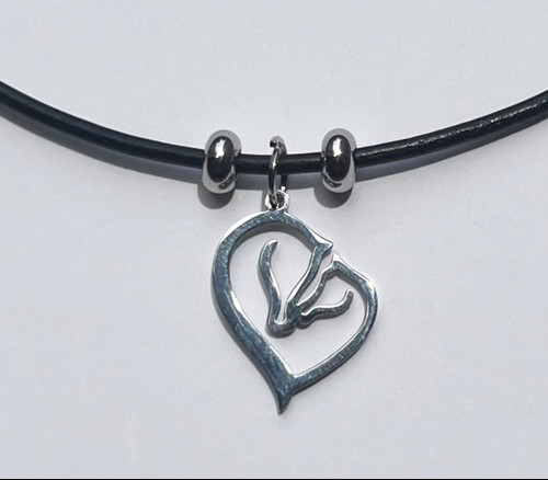 LILO Collections New Horse Love Skinny necklace pictured on black cord