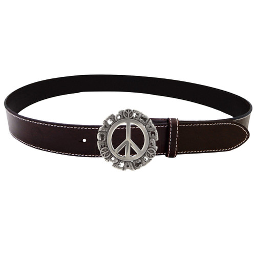 LILO Collections Santi round belt buckle on classic brown strap