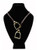 Sally stirrup necklace brown gold