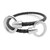 Bit Spring black braided Spanish leather strap with silver hardware