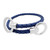 Bit Spring navy braided Spanish leather strap with silver hardware