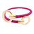 Bit Spring Raspberry braided Spanish leather strap with gold hardware