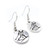 Pair of silver earrings with embossed cross country skiers from LILO Collections