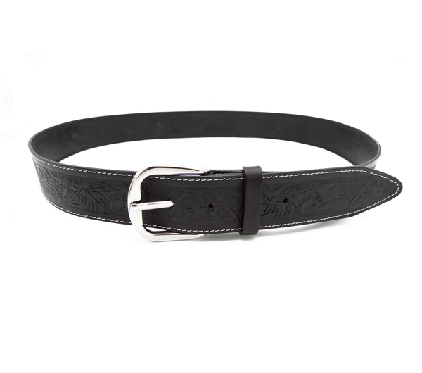 LILO Collections Shane - Black Leather and Silver Buckle