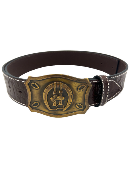 Georgetown vintage belt on moc croc brown leather