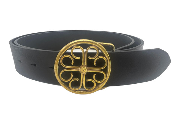 LILO Celtic Flower Vintage Buckle Belt with vintage black strap