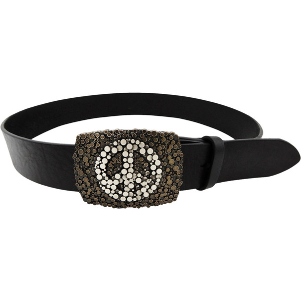 LILO Collections Paz belt buckle in vintage silver on a vintage black strap with matching accent