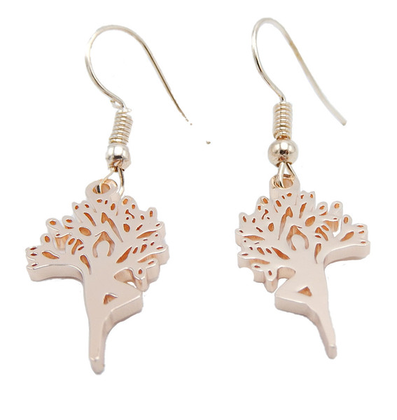 LILO Collections Tree of life Pose Earrings in Rose Gold Finish