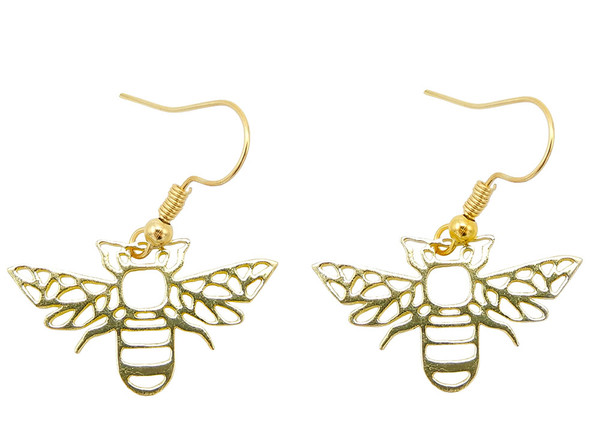 LILO Collection Origami Bee Earrings, Gold