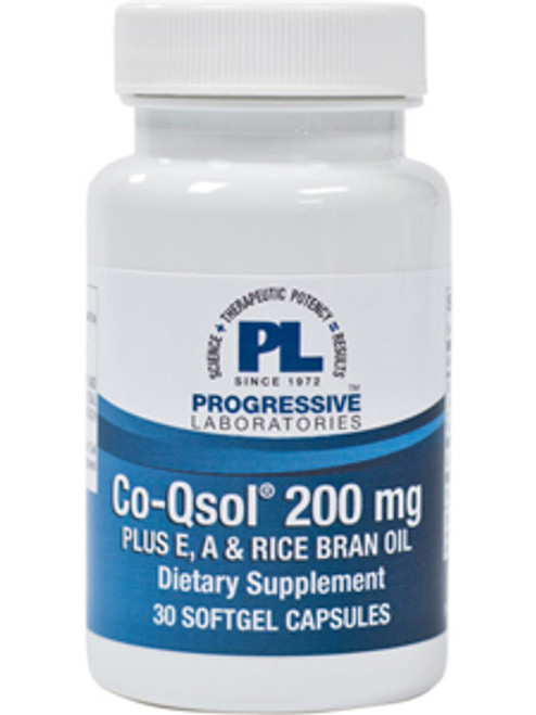 CoQsol + E, A & Rice Bran 200 mg 30 gels (CO163)