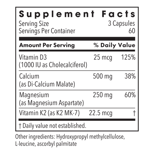 Cal/Mag Plus with Vitamin D & K2 180 Capsules (00409)