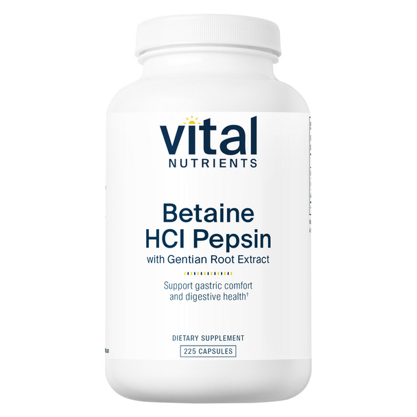 Betaine HCL Pepsin Gentian Root Extract 225 Capsules (VNBET) VitaminDecade | Your Source for Professional Supplements