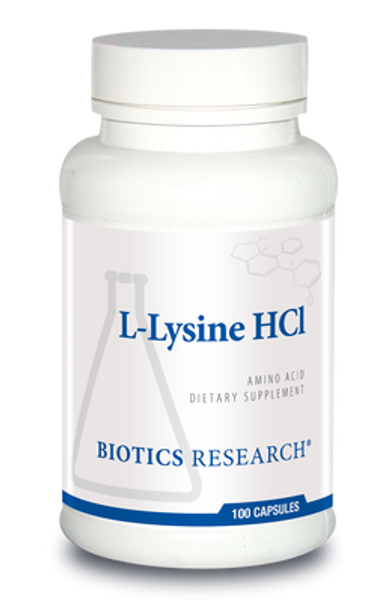 L-Lysine HCl  (Amino Acid) 100 Capsules Biotics Research