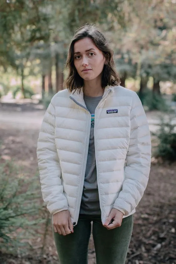 Girl Wearing a White Jacket