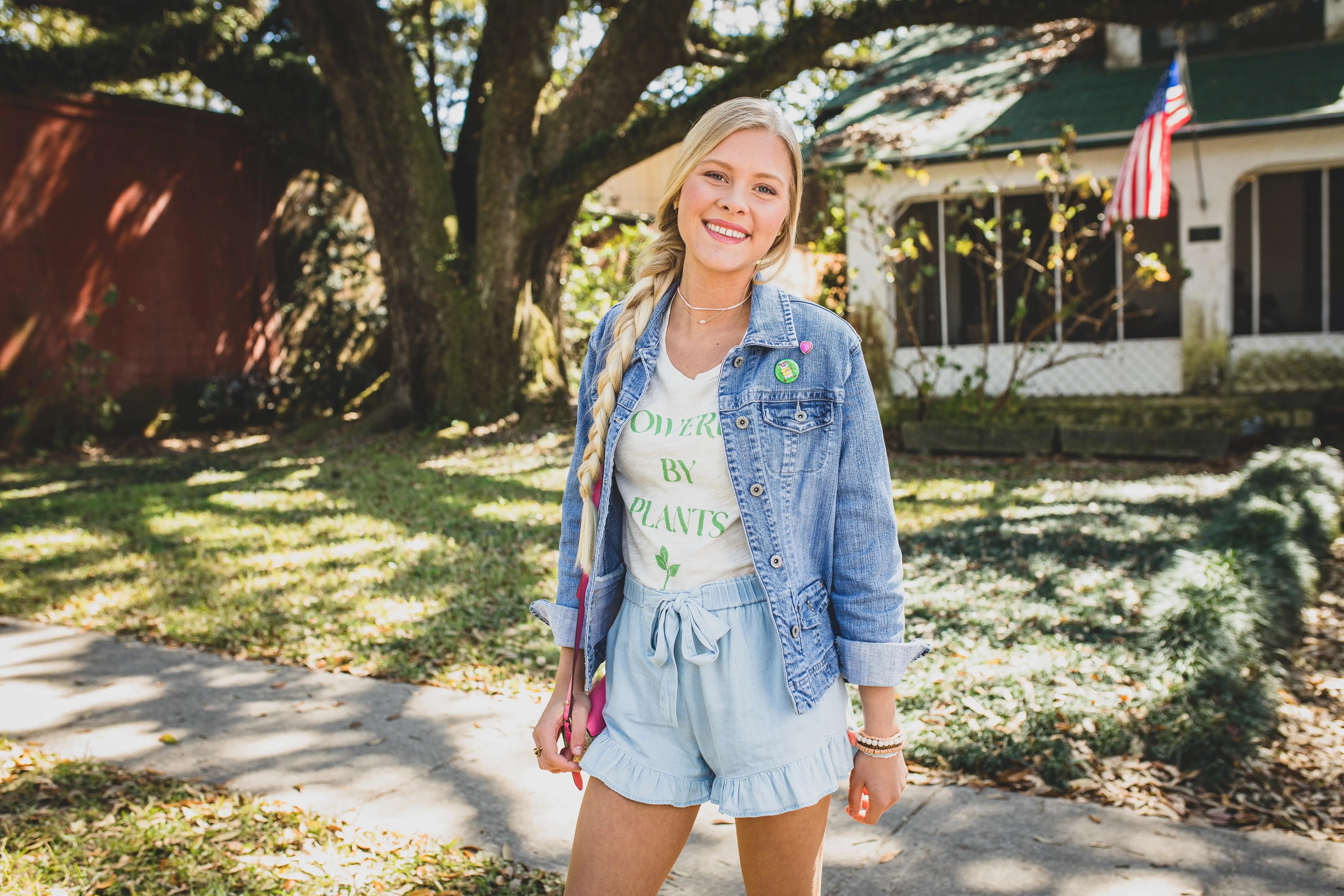 Girl standing outside smiling