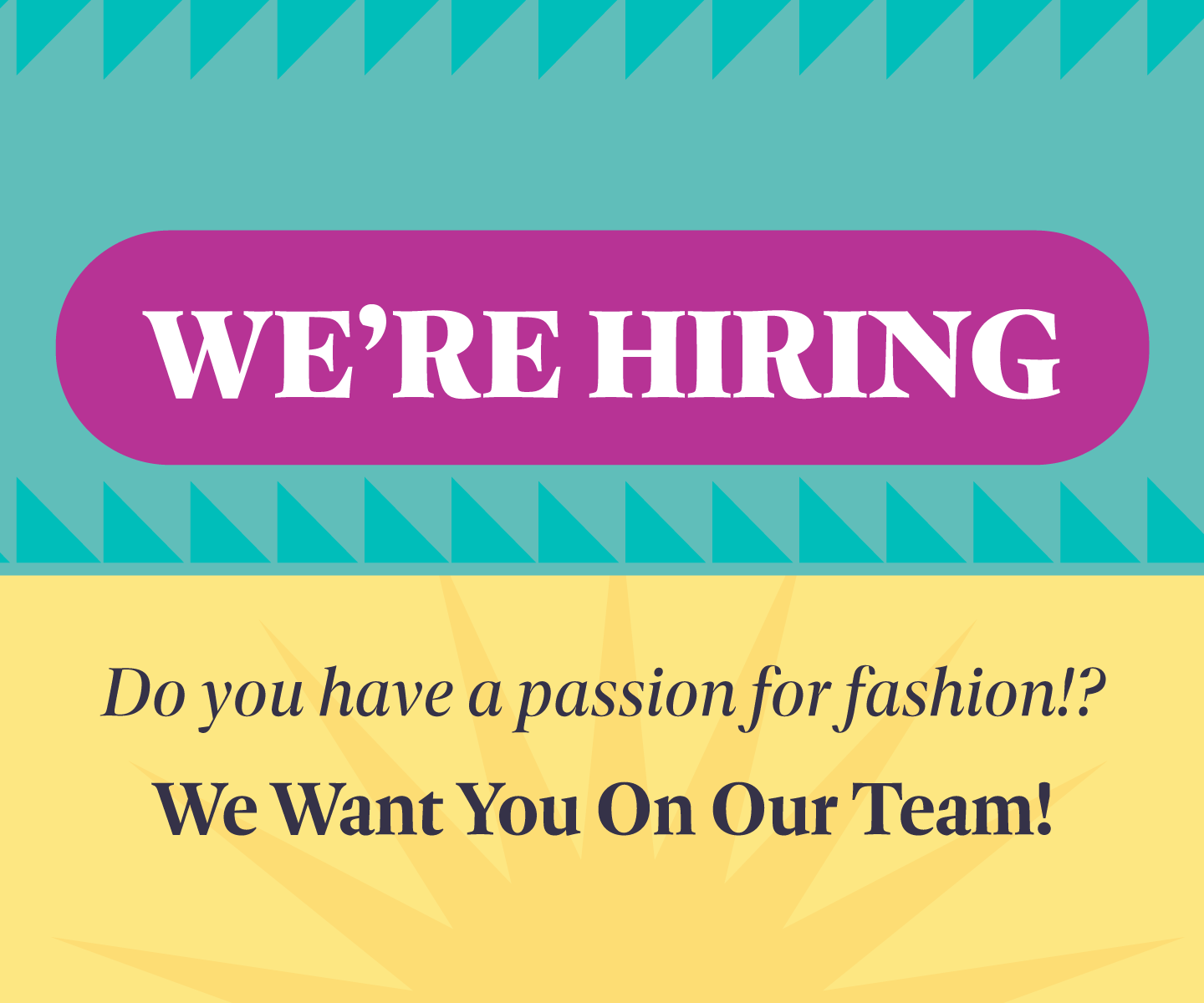 We're Hiring