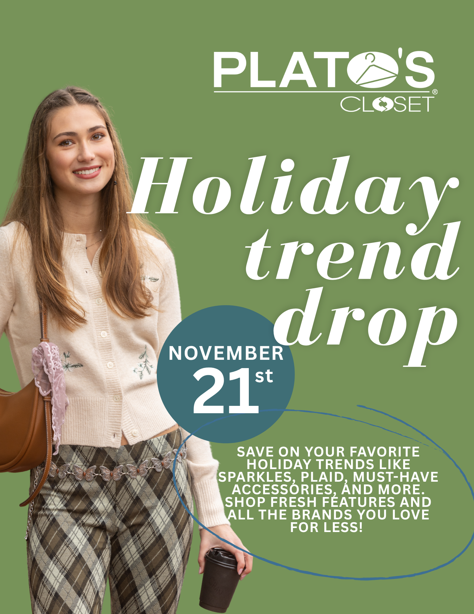 Shop our best sparkles and Christmas sweaters at Plato’s Closet Holiday Trend Drop, and stay tuned for a surprise discount you won’t want to miss!