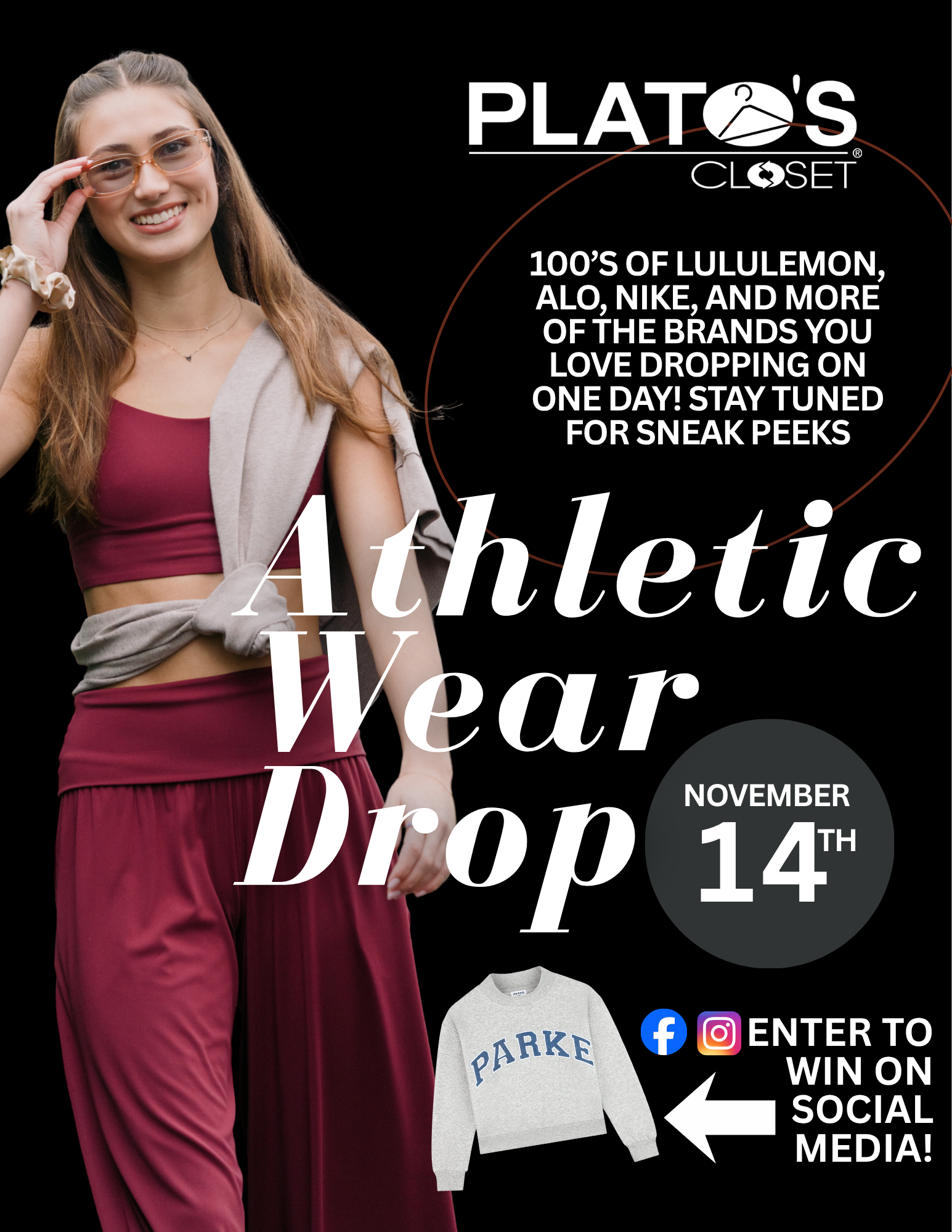 Shop all your favorite athletic brands at Plato’s Closet Athletic Wear Event, featuring Lululemon, Nike, Gymshark, Alo, and more! Find your next favorite activewear pieces for the gym, running errands, and everyday wear.