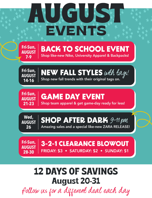 August Event Calendar