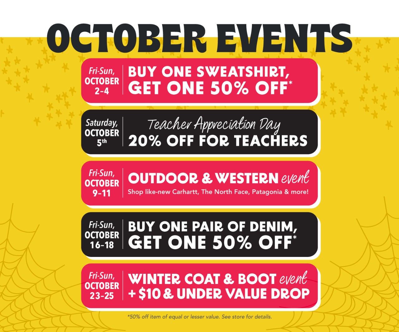 October Events and Promotions