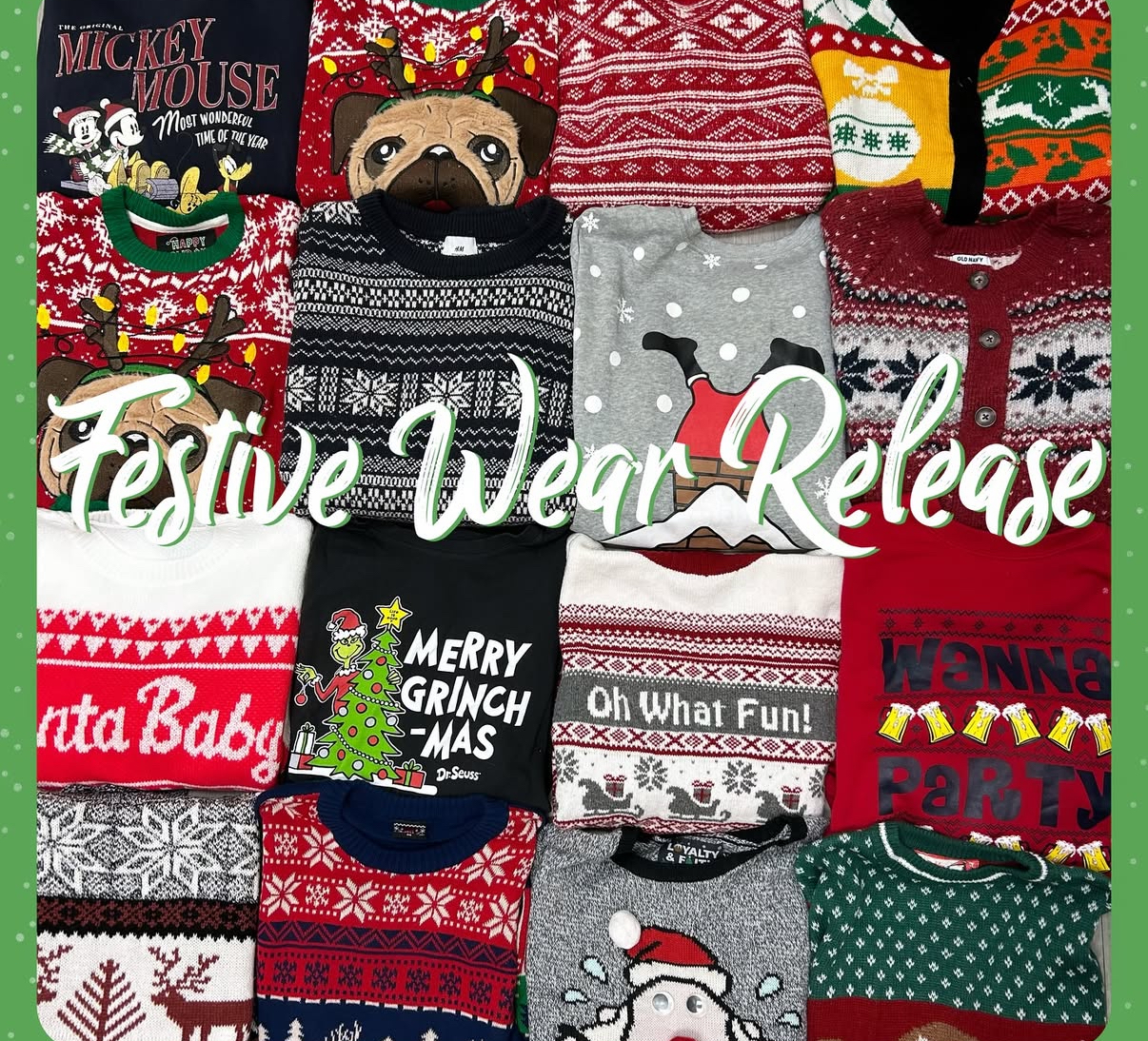 bundle of holiday sweaters