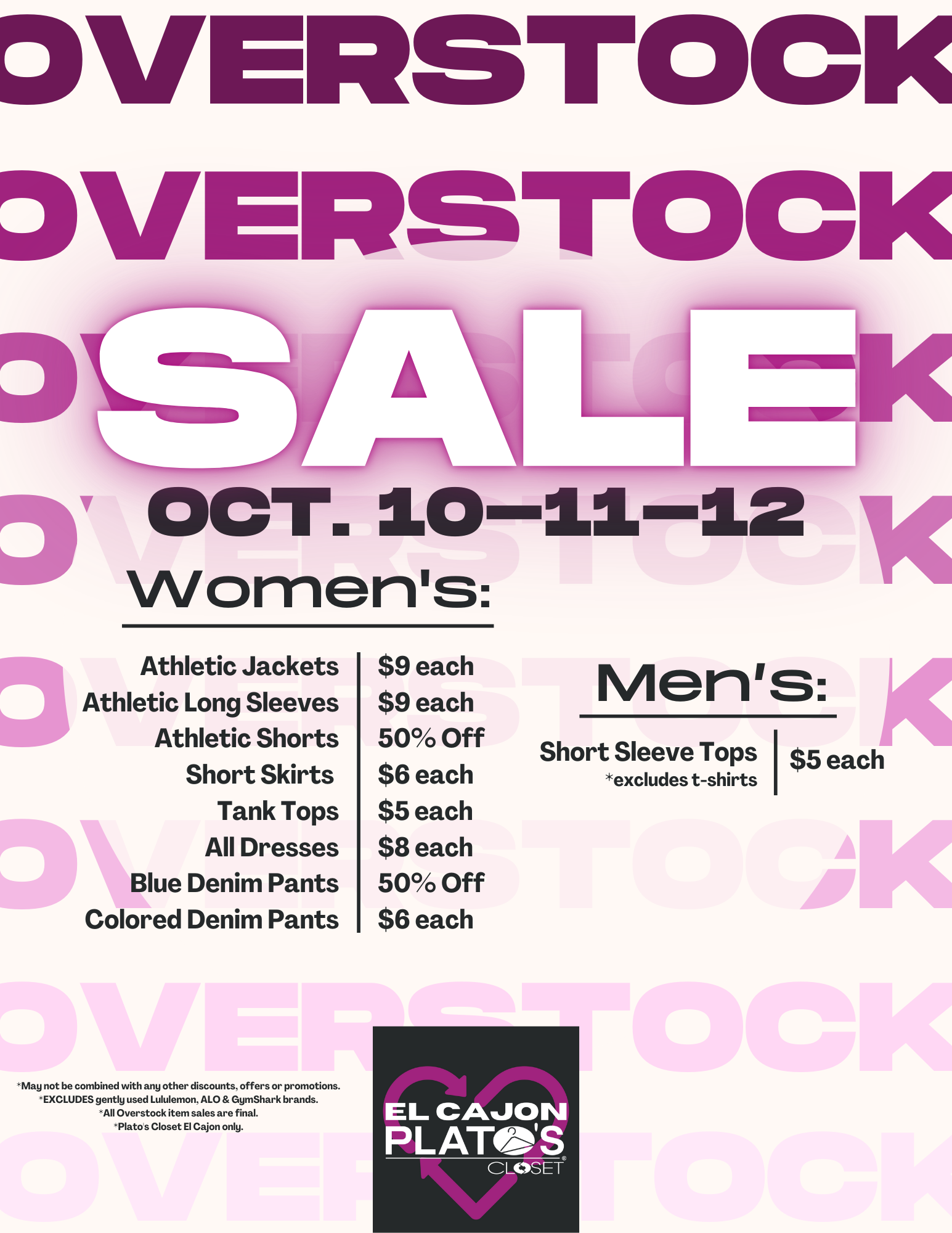 Overstock Sale Event