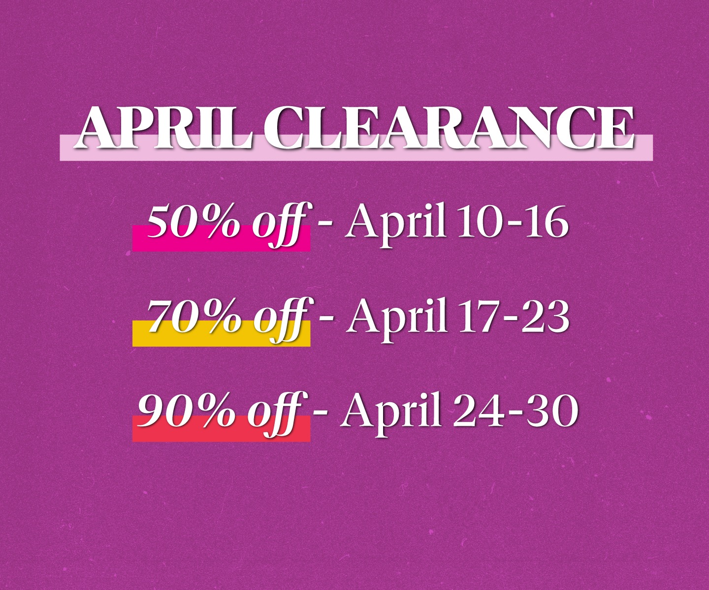 Clearance dates