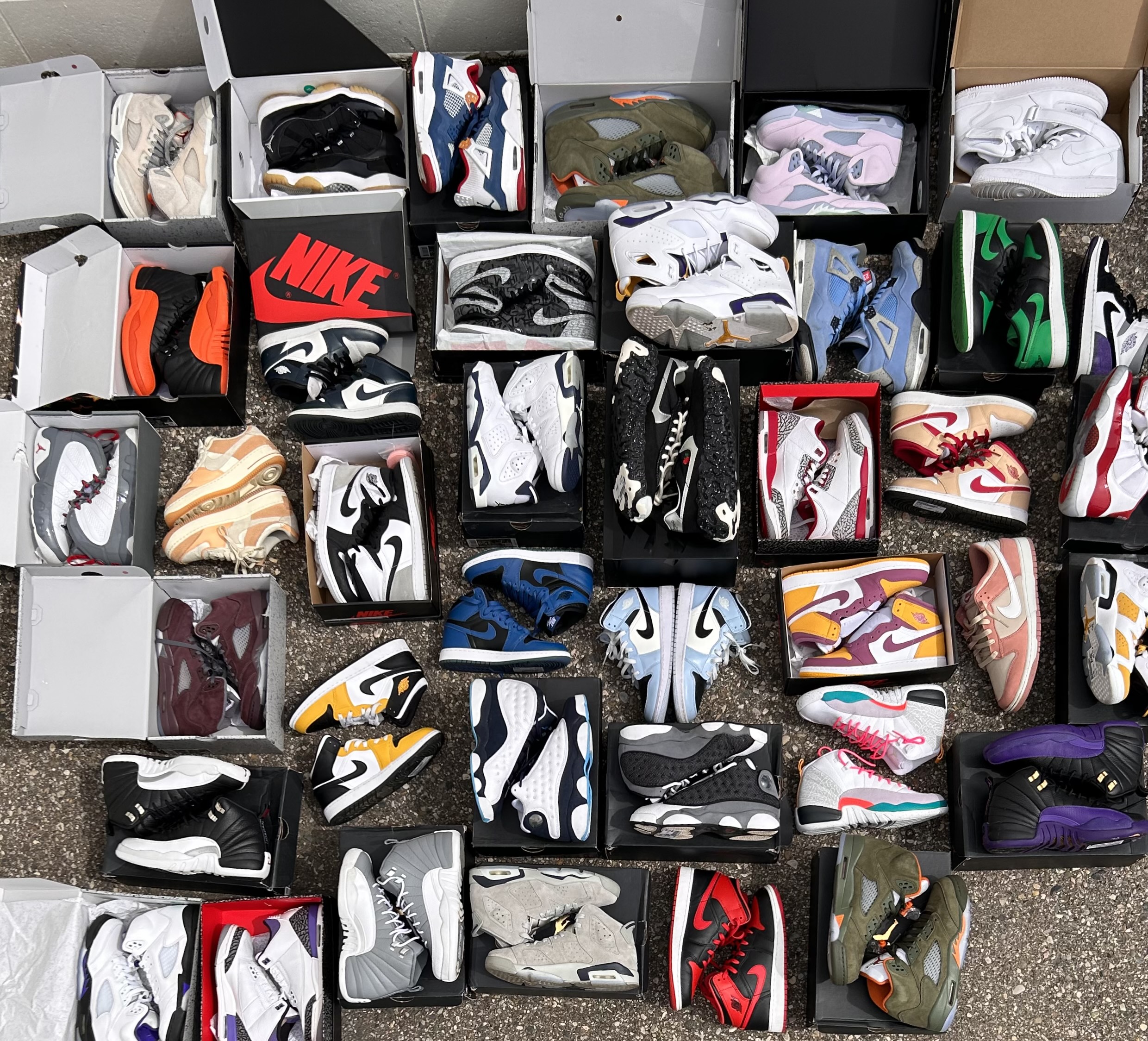 Hundreds of sneakers