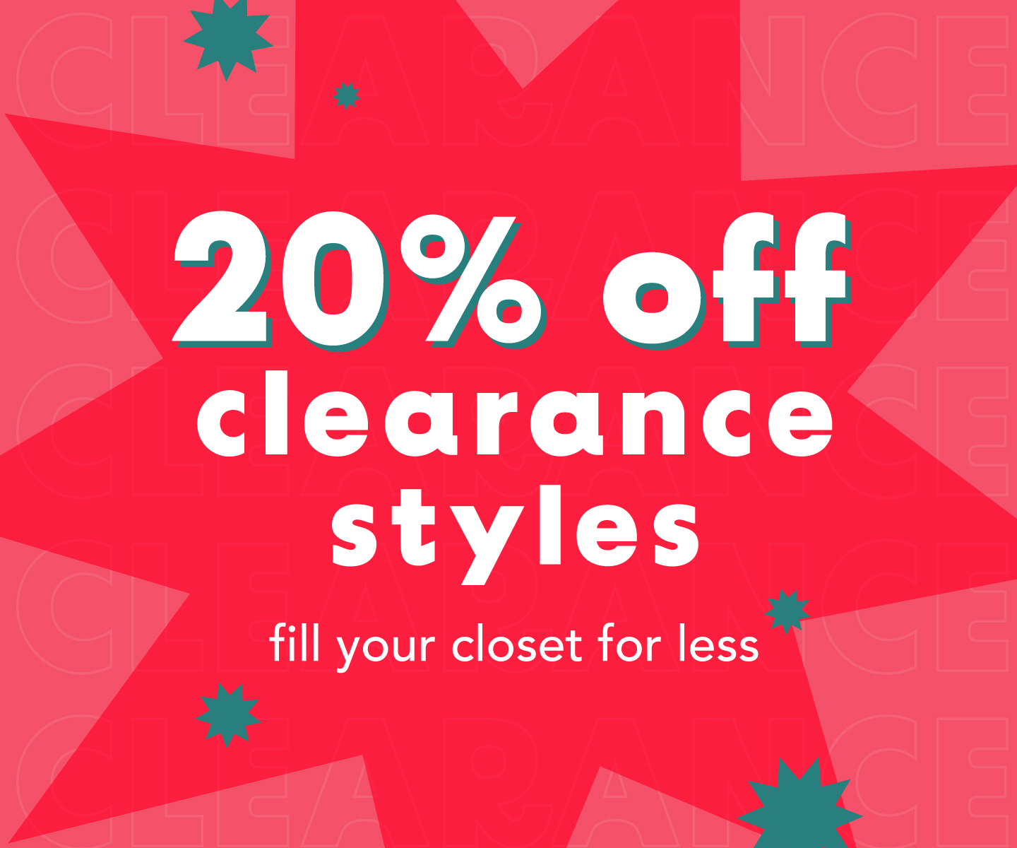 20% OFF Clearance Going On Now