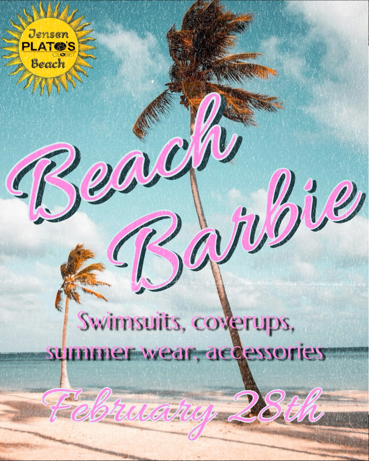 beach image with the words beach barbie