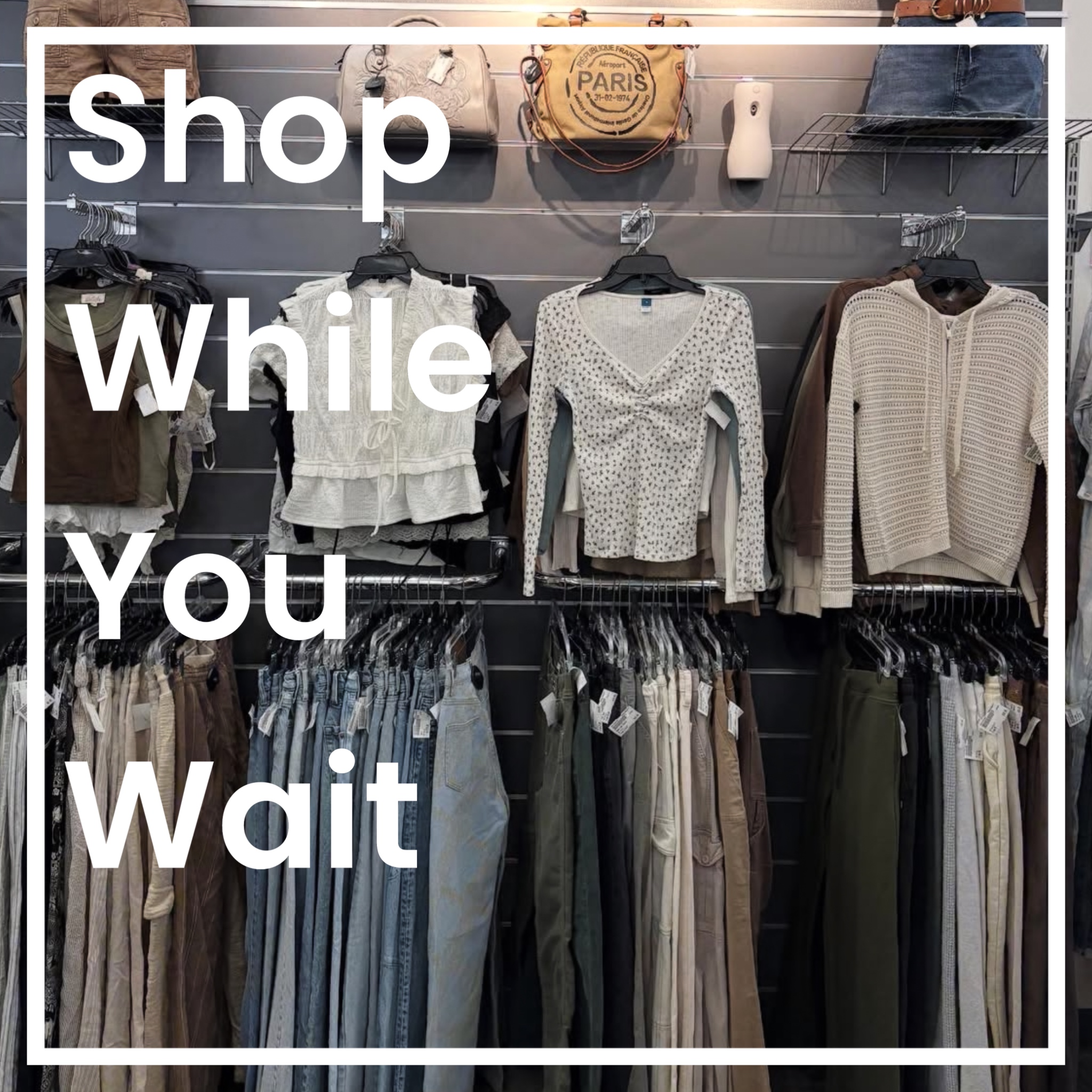 display wall of clothing