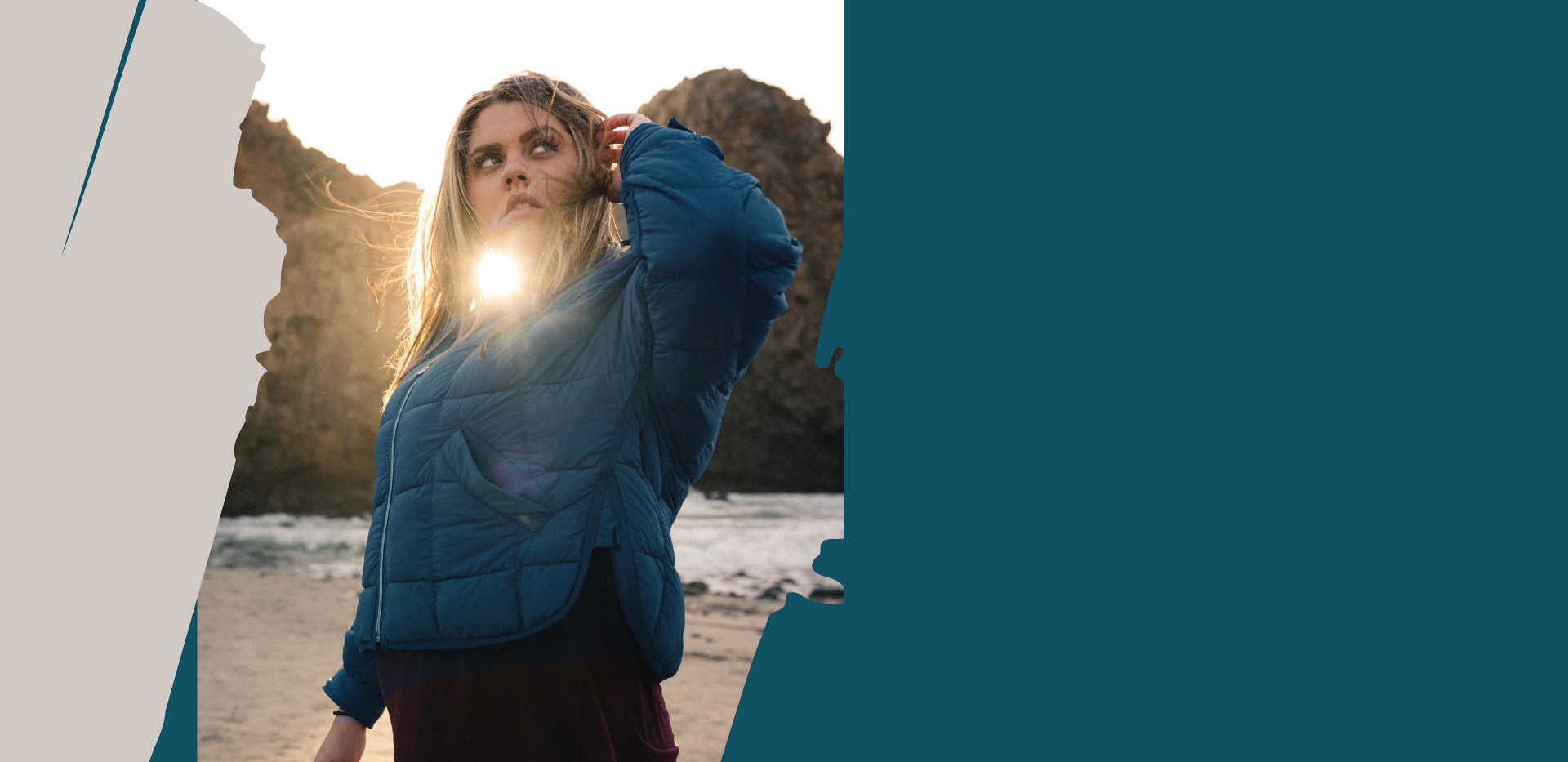 Girl with sun behind her and a fleece top on