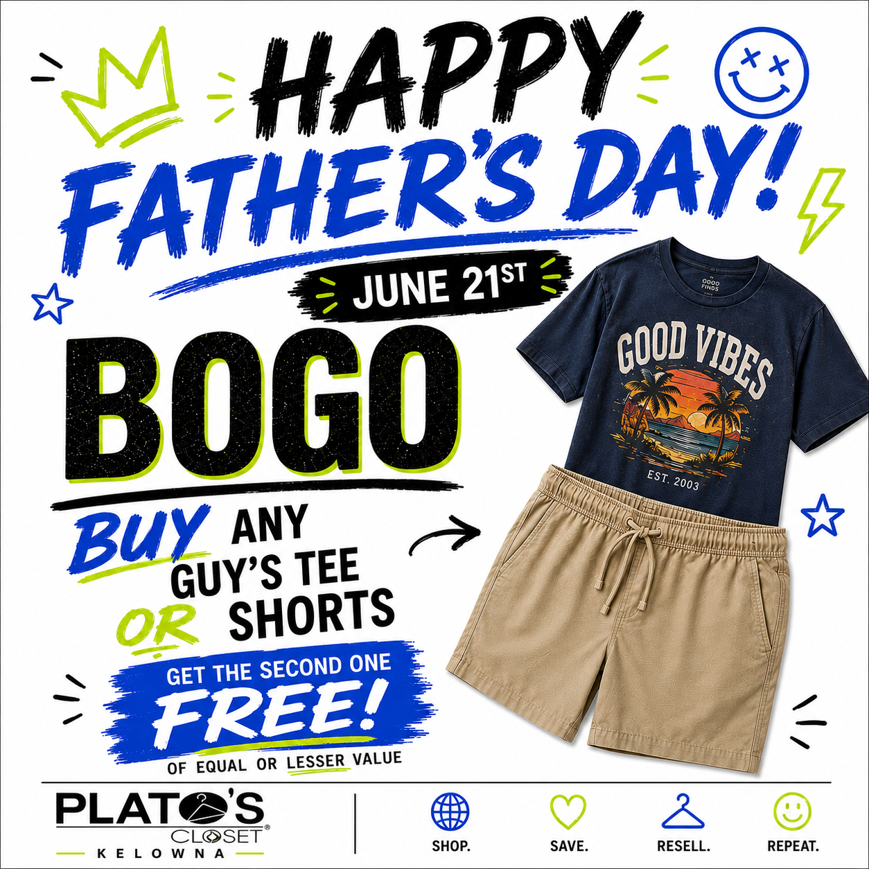 Father's Day - Guys Tees and Shorts BOGO Sale!
