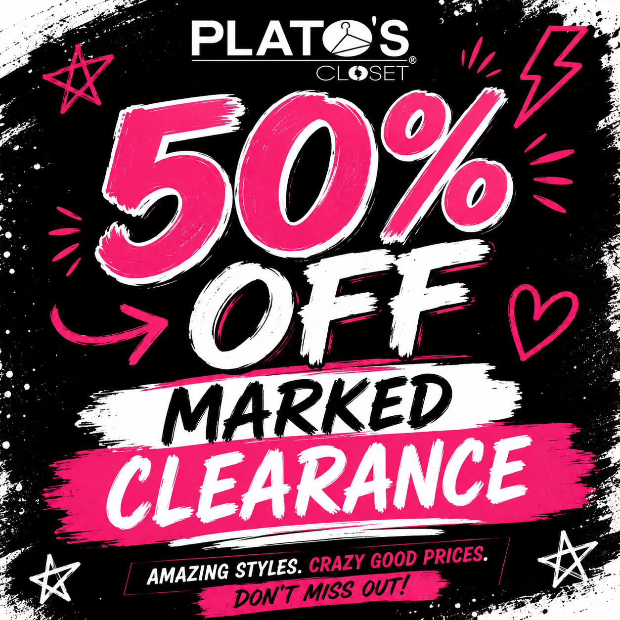 50% OFF CLEARANCE