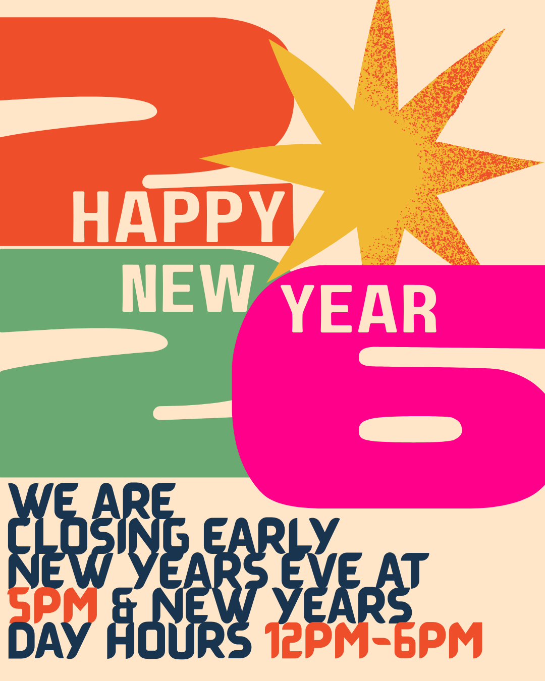 New Years Day and New Years Eve Hours