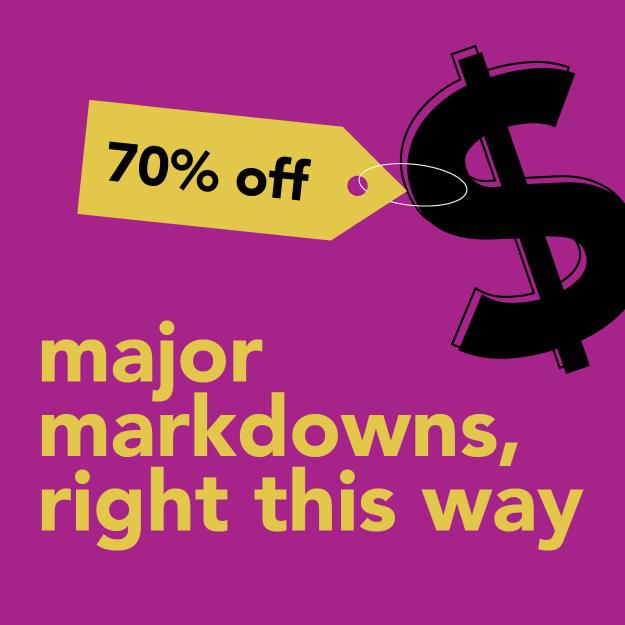 70% Off Marked Clearance