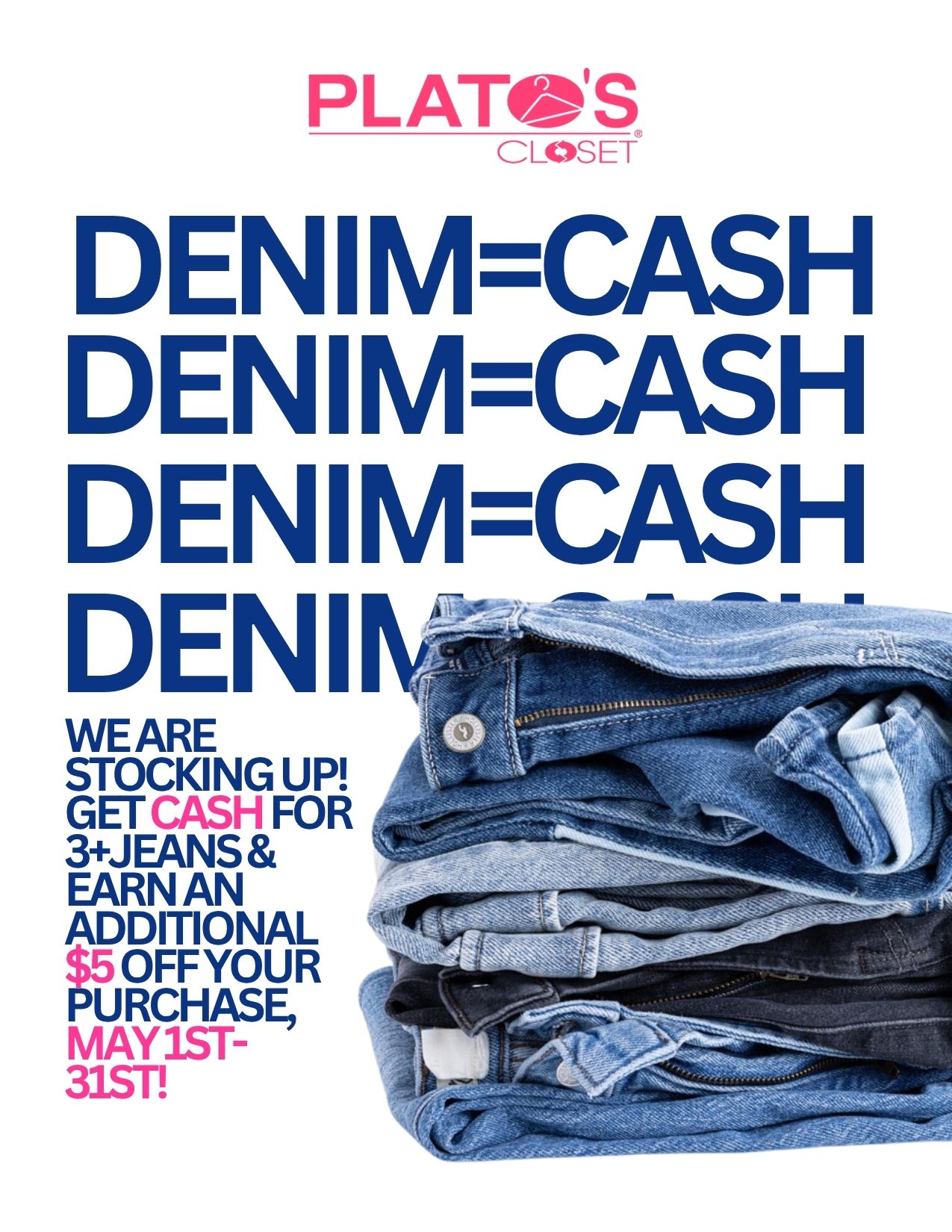 Get entered to win a $50 gift card when we buy jeans from you May 1-31st