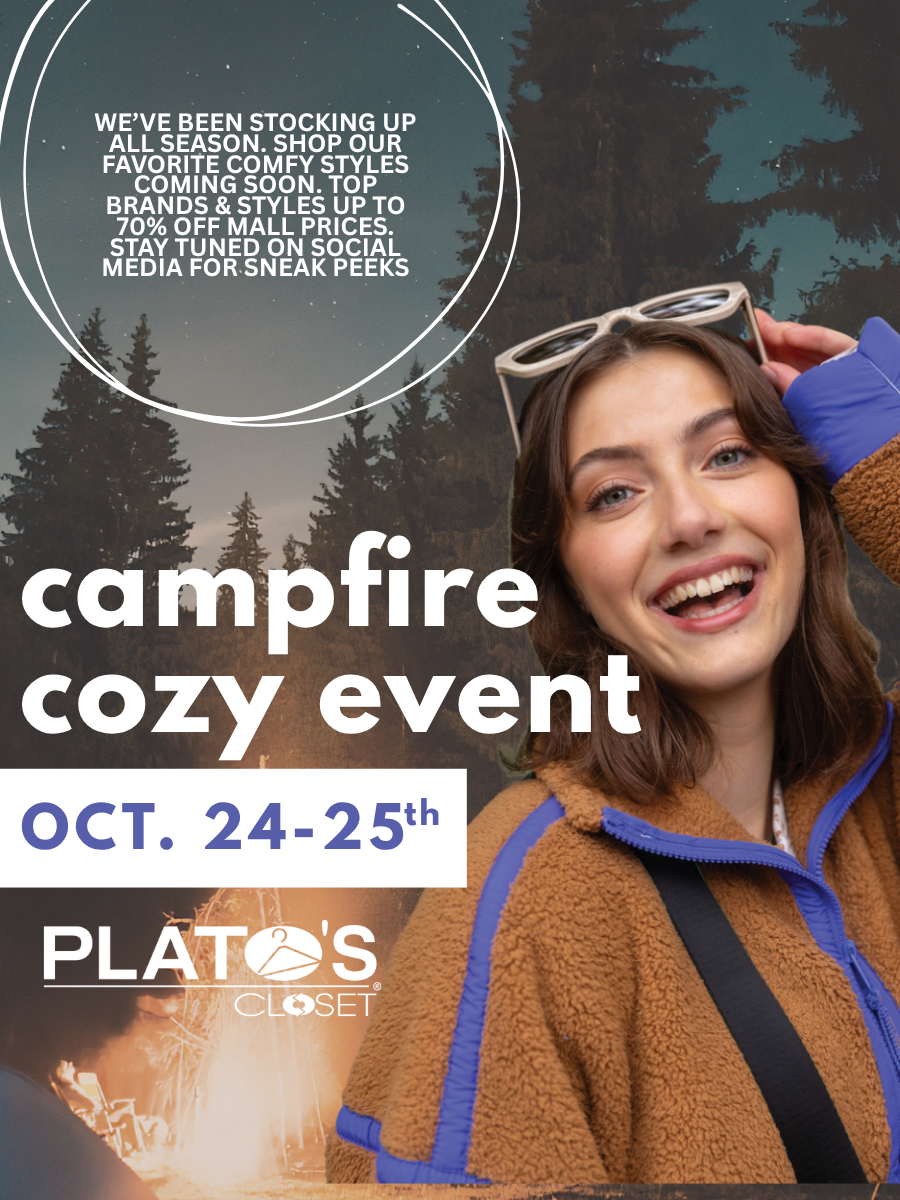 Get ready to get cozy! Our Campfire Cozy Event is coming up October 24–25th! Join us for all the fall vibes, warm campfire feels, and cozy memories. Grab your friends, bundle up, and come celebrate the coziest time of the year with us!