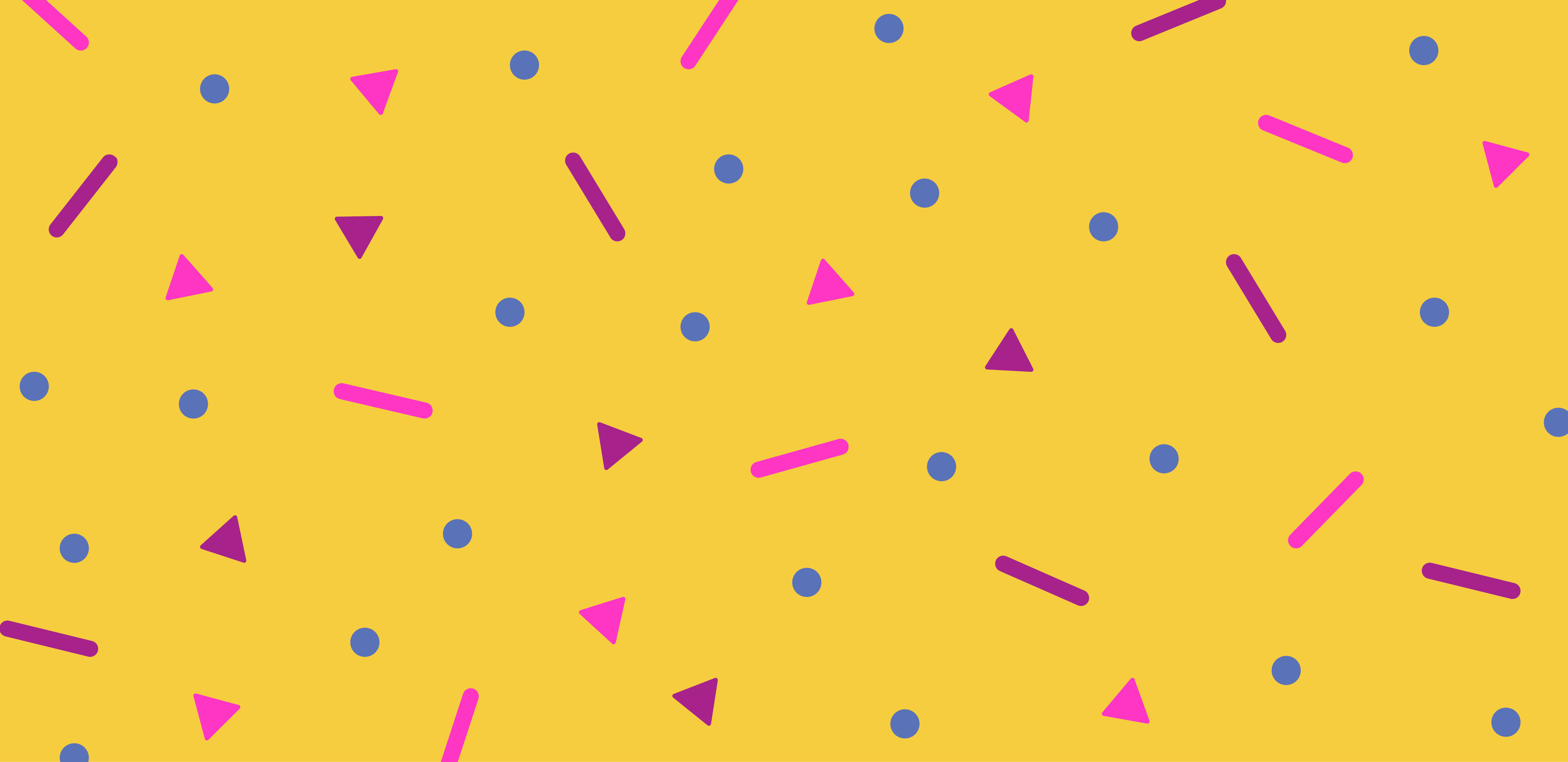 Yellow background with confetti