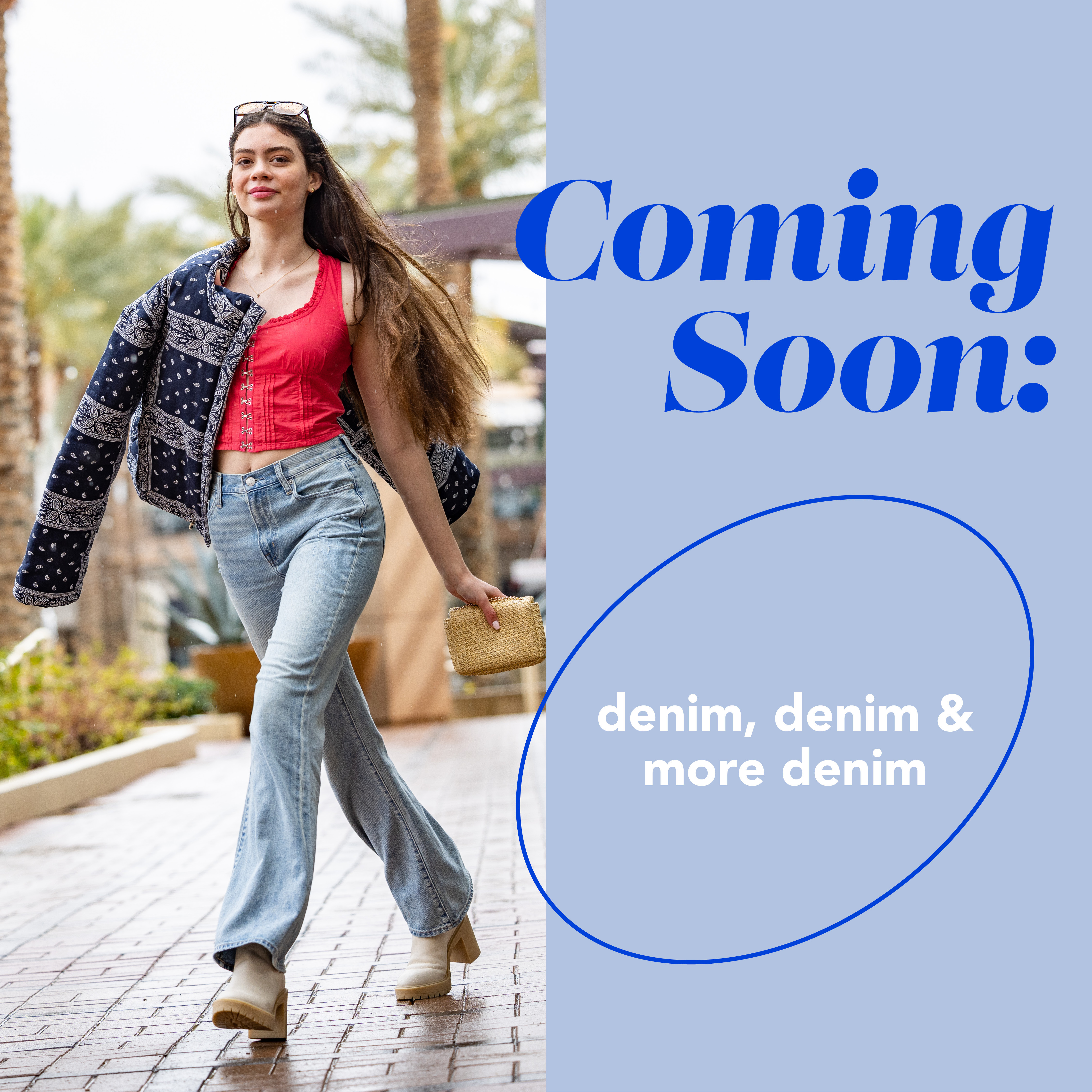 Young adult woman dressed in denim