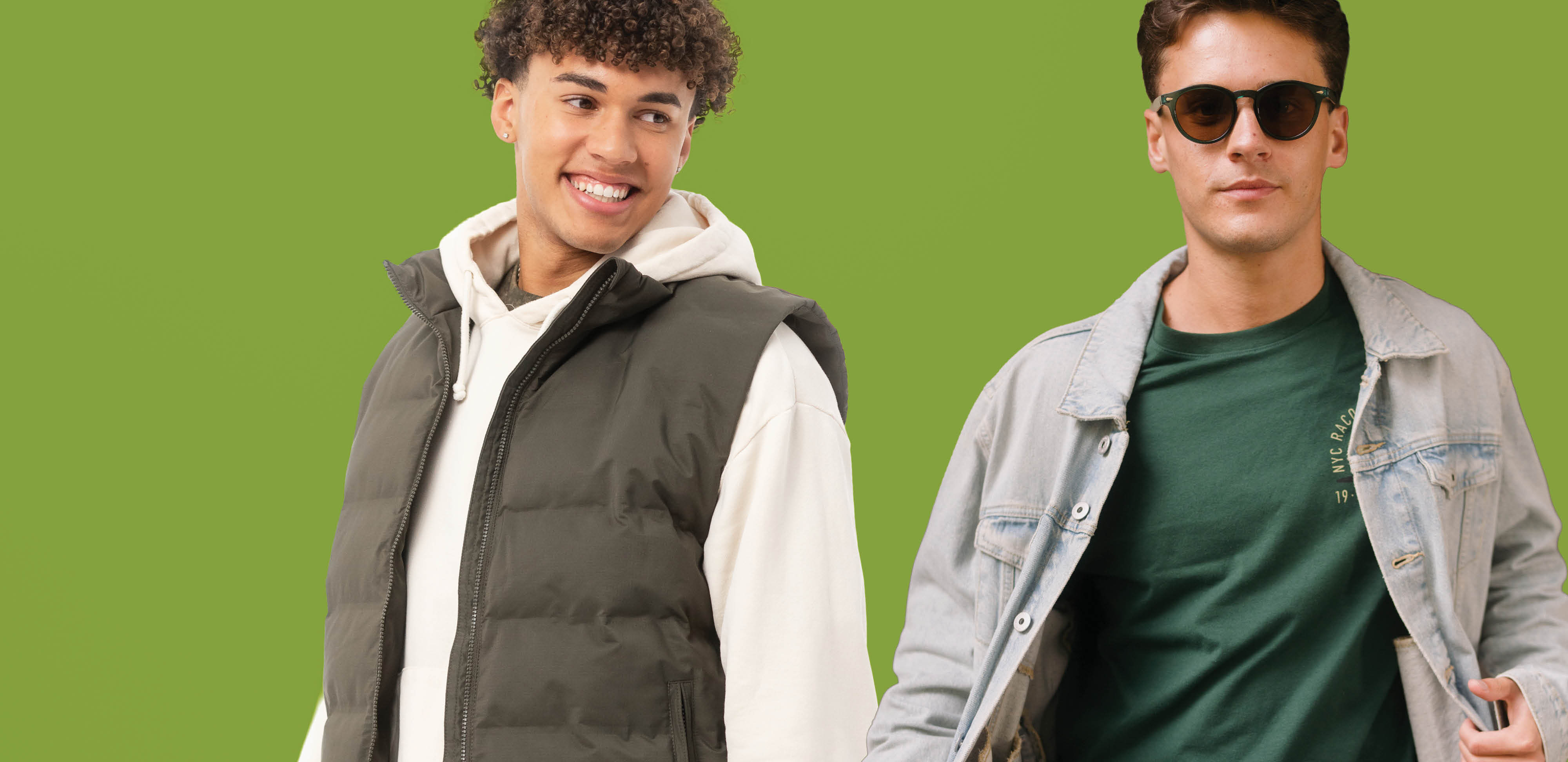 Two guys standing side by side