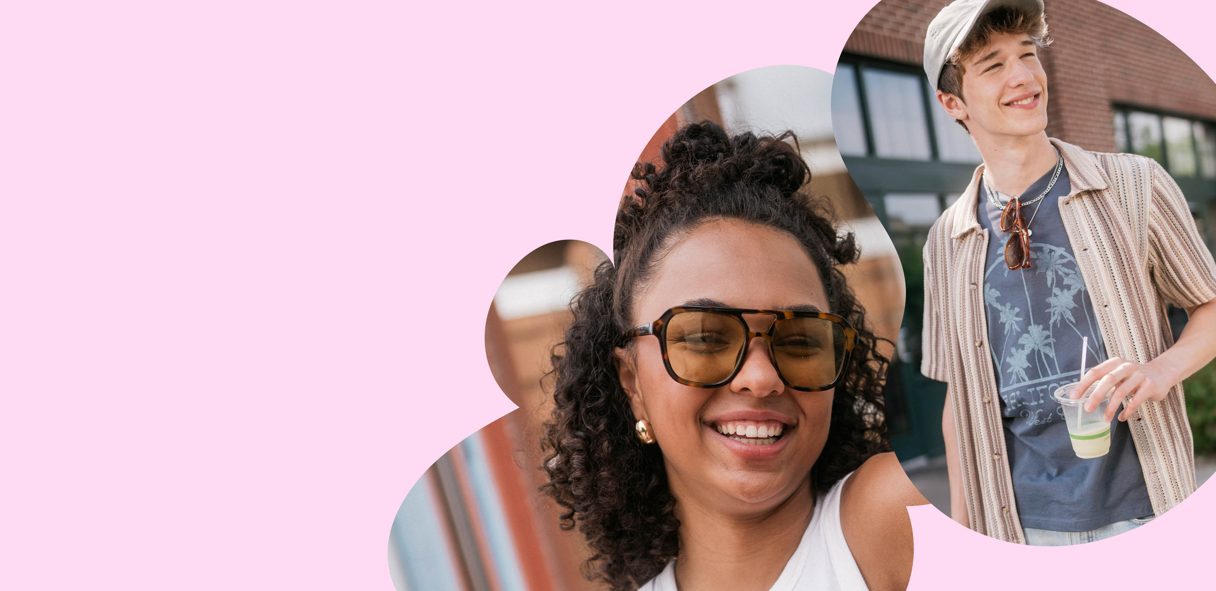 Picture of a Girl and one of a guy in spring wear