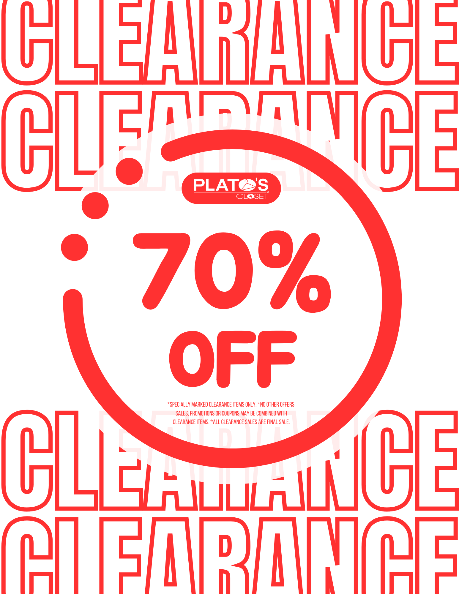 70% Off Clearance