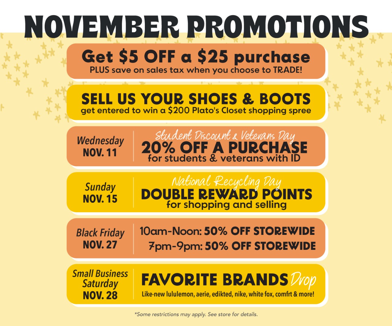 Don't miss out on our limited time promotions this November