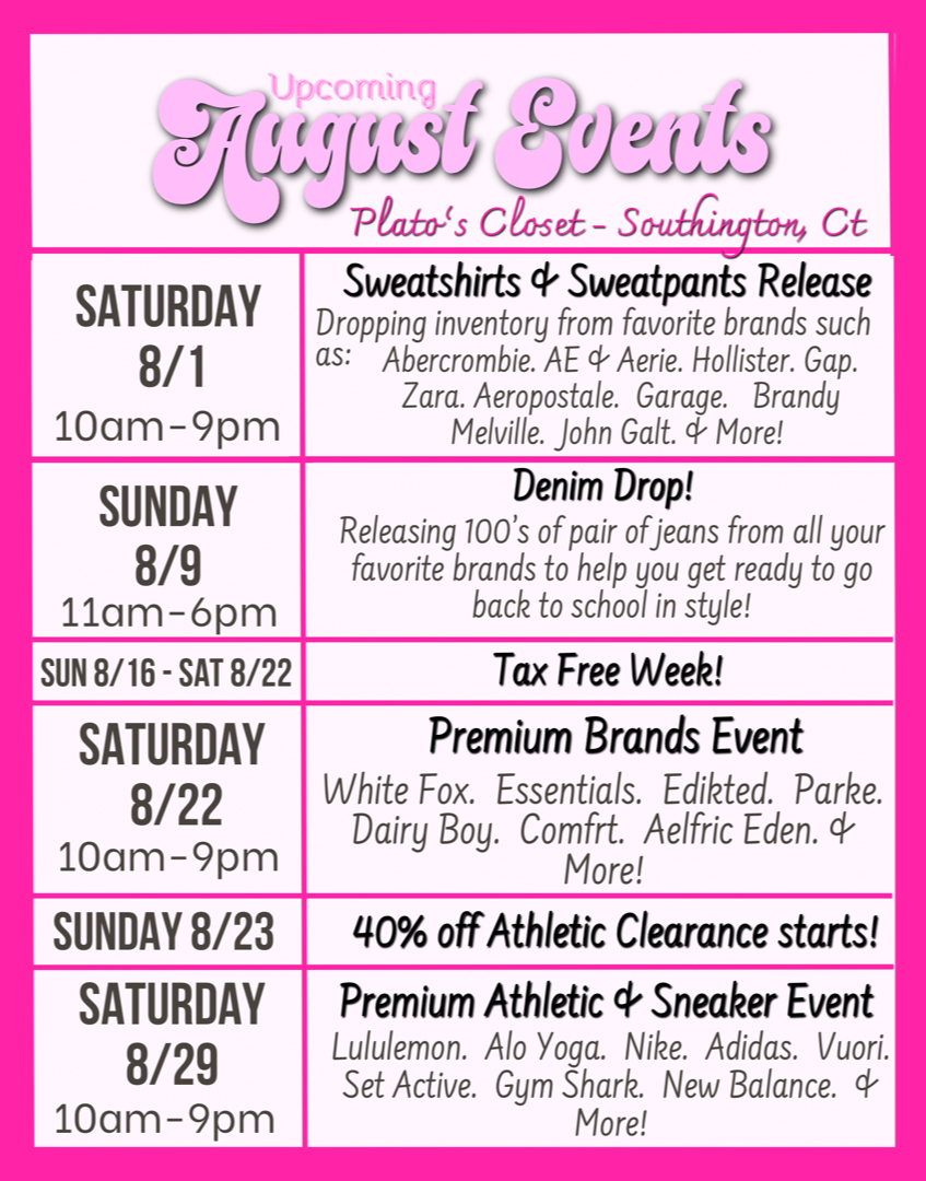 Don't miss out on our limited time events this August